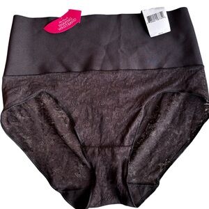 Maidenform Black Spandex Lace Shaping Panties XL Nwt